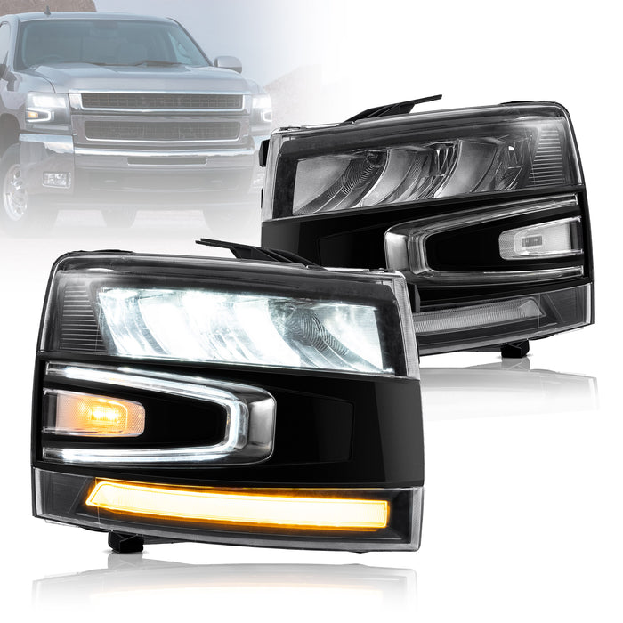 VLAND LED-Scheinwerfer für 2007–2013 Chevrolet Silverado 1500 2500HD 3500HD