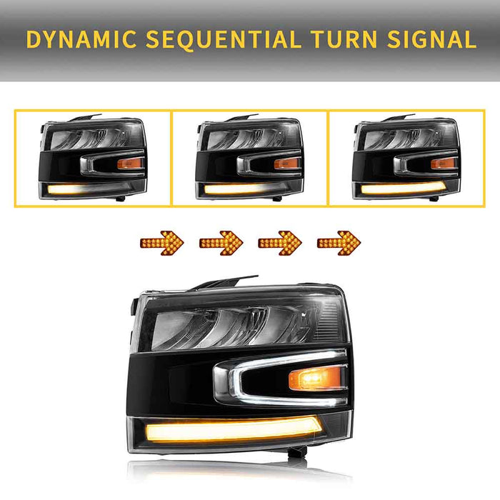 VLAND LED-Scheinwerfer für 2007–2013 Chevrolet Silverado 1500 2500HD 3500HD