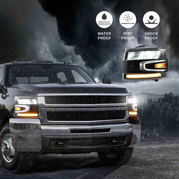 Faros delanteros LED VLAND para Chevrolet Silverado 1500 2500HD 3500HD 2007-2013