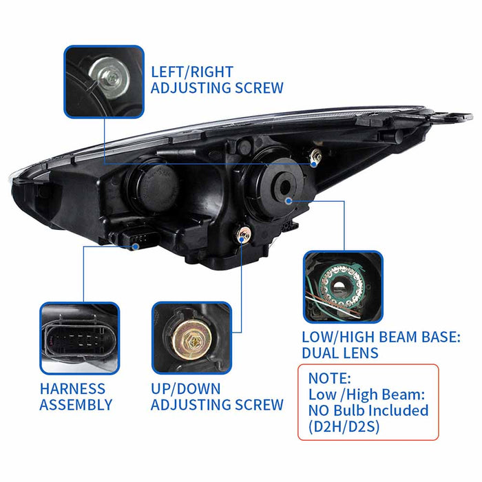 VLAND LED-Scheinwerfer für Ford Focus 2015–2019, 3. Generation, Facelift MK3.5