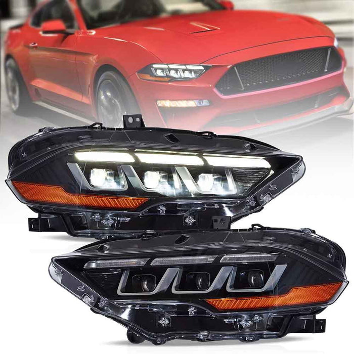 Phares de projecteur LED VLAND pour Ford Mustang 2018-2023