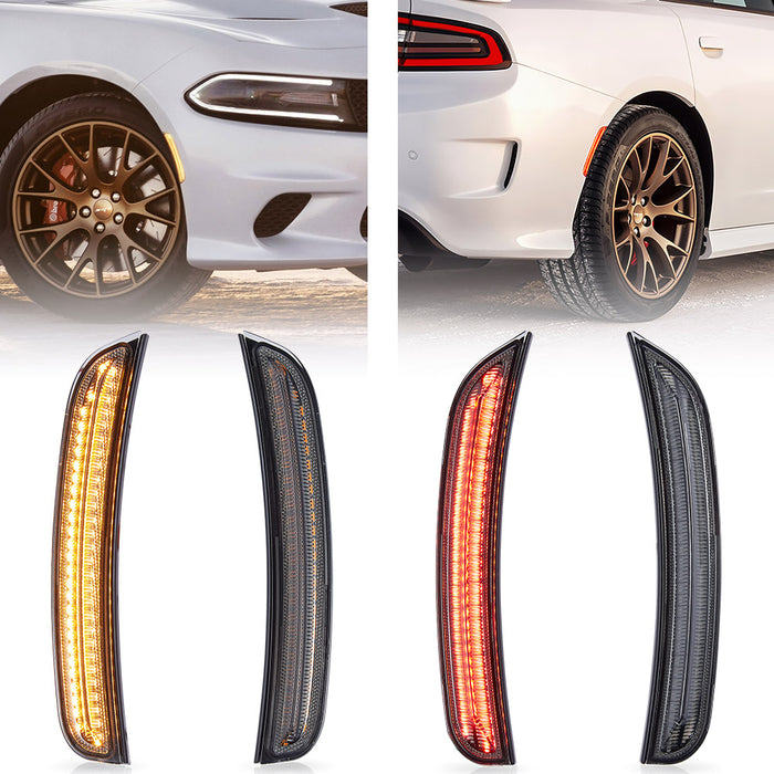 VLAND Front And Rear LED Side Marker Lamps For 2015-2023 Dodge Charger