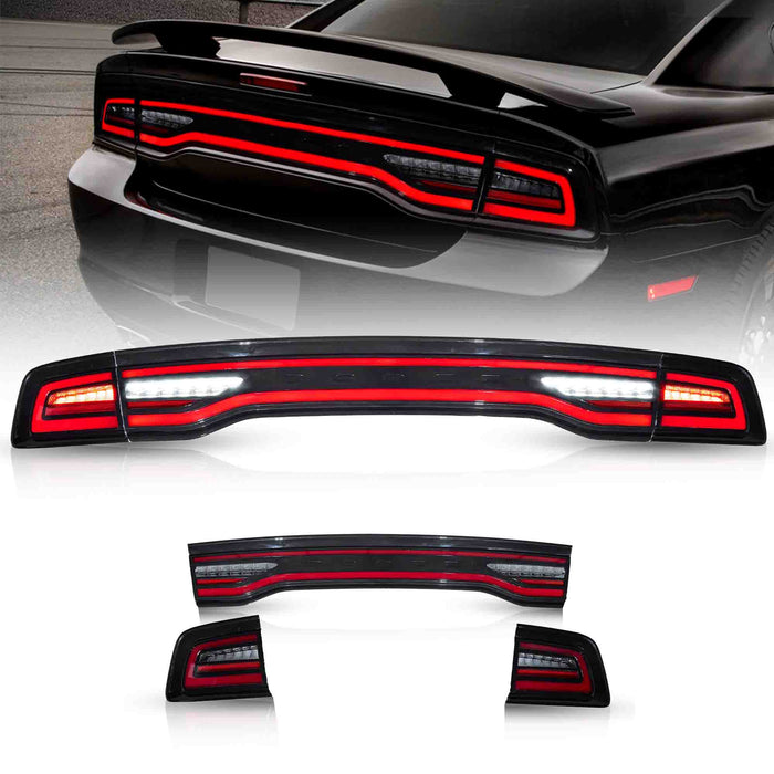 VLAND LED Taillights For 2011-2014 Dodge Charger W/Red Turn Signal