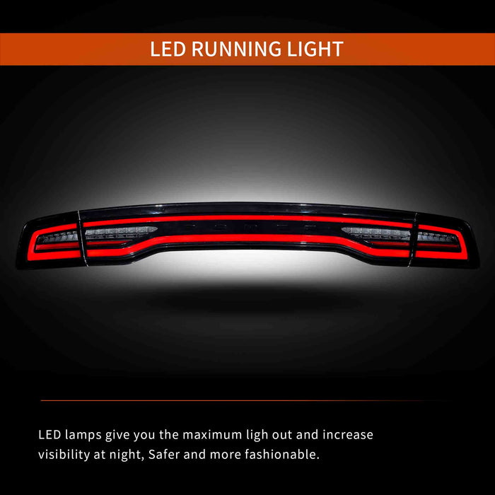 VLAND LED Taillights For 2011-2014 Dodge Charger W/Red Turn Signal