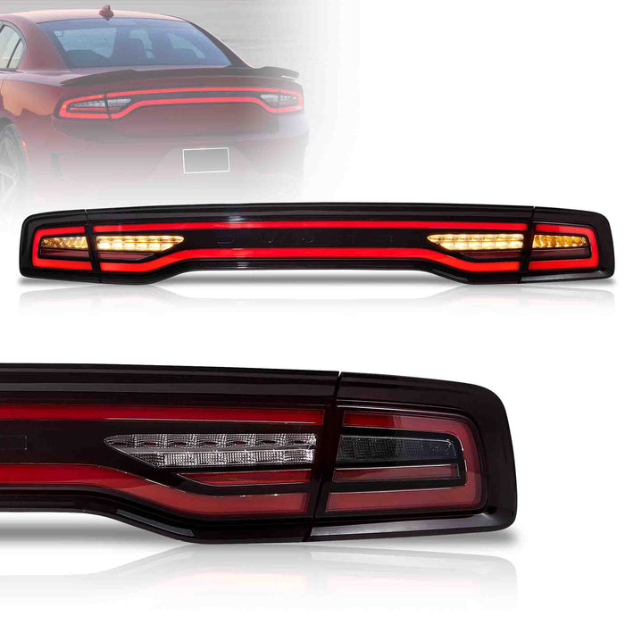 VLAND LED Taillights For 2011-2014 Dodge Charger W/Amber Turn Signal