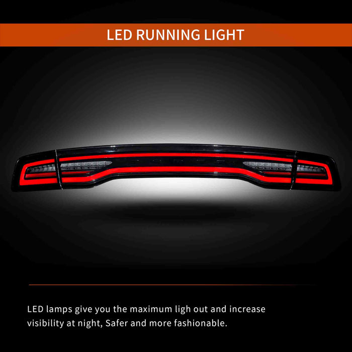 VLAND LED Taillights For 2011-2014 Dodge Charger W/Amber Turn Signal