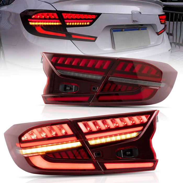 Luces traseras VLAND LED V4 para Honda Accord 2018 2019 2020 2021 10th Gen con señal de giro secuencial ámbar