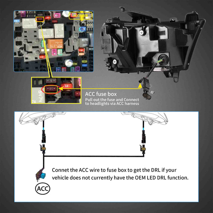 Faros delanteros LED con proyector VLAND para RAM 1500 2019-2024