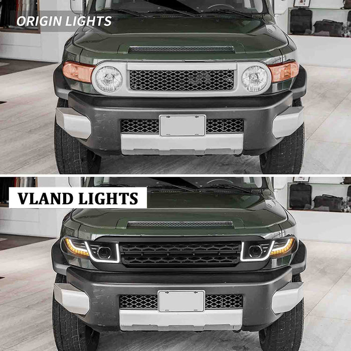 VLAND LED-Rücklichter und Scheinwerfer mit Gitter für Toyota Fj Cruiser 2007–2015