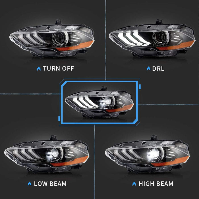 VLAND LED ヘッドライト 2018-2023 フォード マスタング フロント ライト アセンブリ用