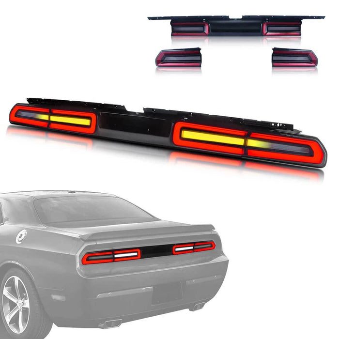Fanali posteriori a LED VLAND per Dodge Challenger 2008-2014 con indicatori di direzione sequenziali ambra