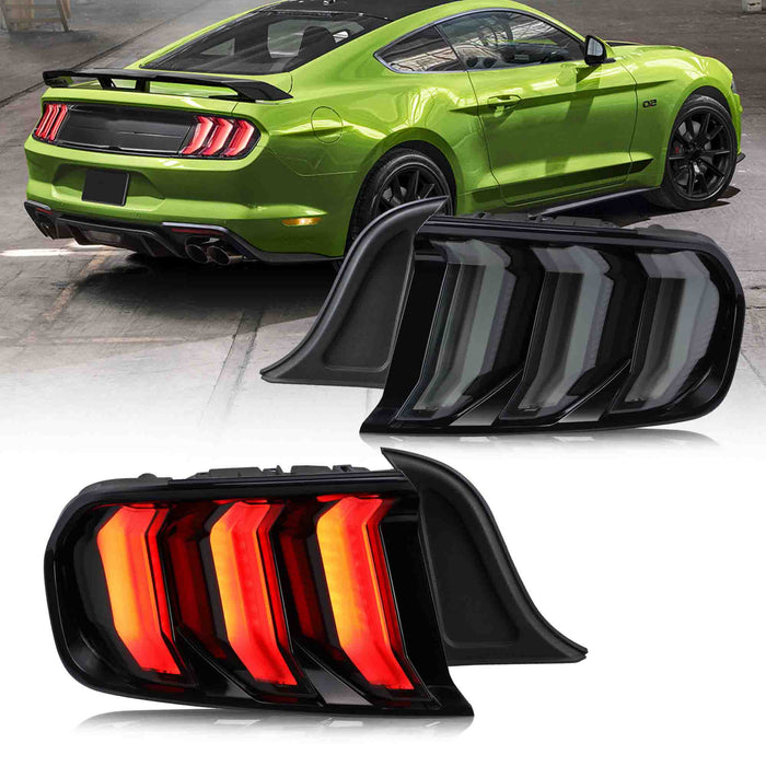 VLAND LED Taillights For 2015-2023 Ford Mustang USA Specs W/Red Turn Signal