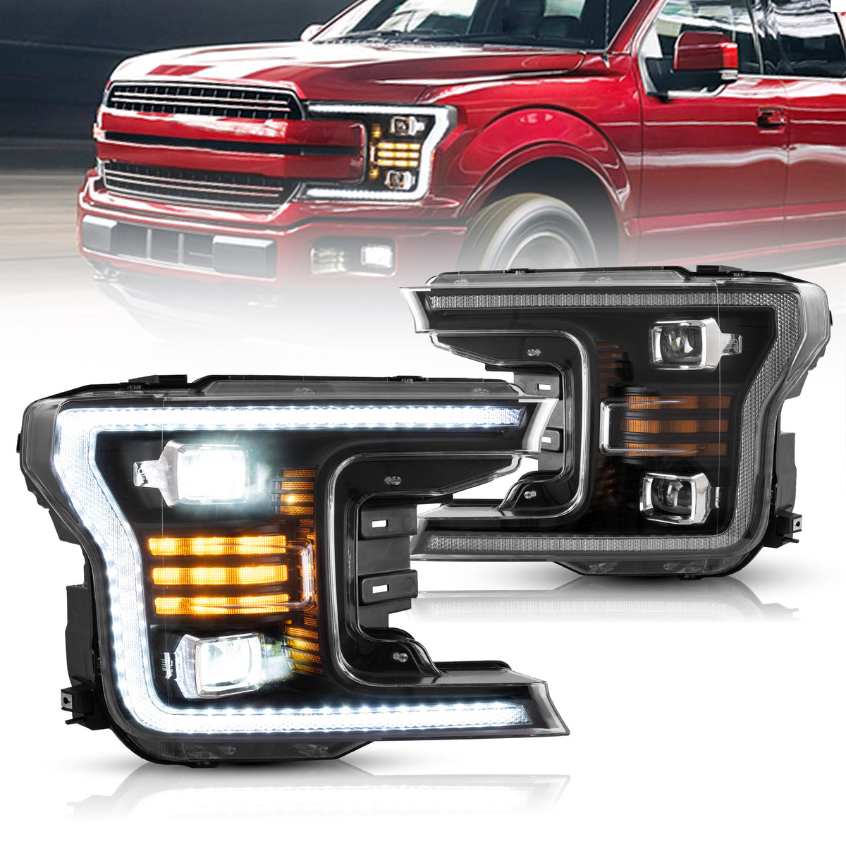 VLAND LED Headlights For 2018-2020 Ford F150 Front lights Assembly ...