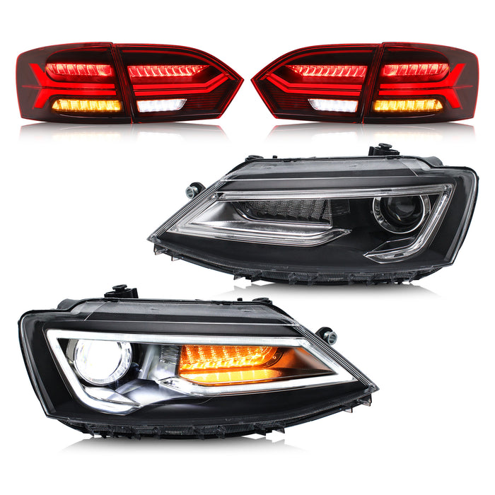 VLAND LED-Scheinwerfer + Rücklichter für Volkswagen Jetta MK6 2011–2014