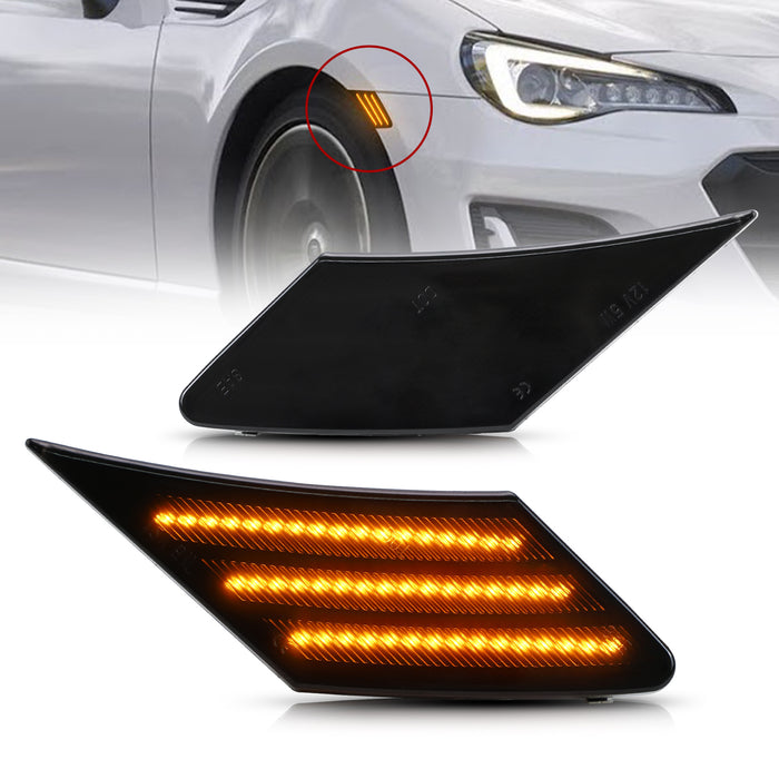 VLAND LED Side Marker Lamps Fit 2012-2020 Subaru BRZ Scion FRS Toyota GT86 con luces de circulación diurna ámbar (sin señal de giro)