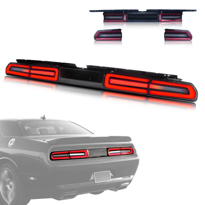 Fanali posteriori a LED VLAND per Dodge Challenger 2008-2014 con indicatori di direzione rossi sequenziali